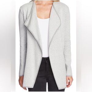 Vince Camuto Gray Chevron Herringbone Cardigan XL